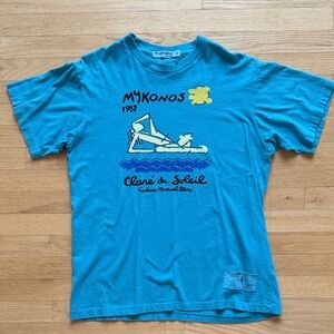 NWOT Michael Stars Vintage Mykonos Teal Crewneck Tee, OS (fits men’s M/L)